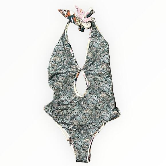 Maaji Jacobean Maia Plunge One Piece Size Medium - Picture 4 of 9